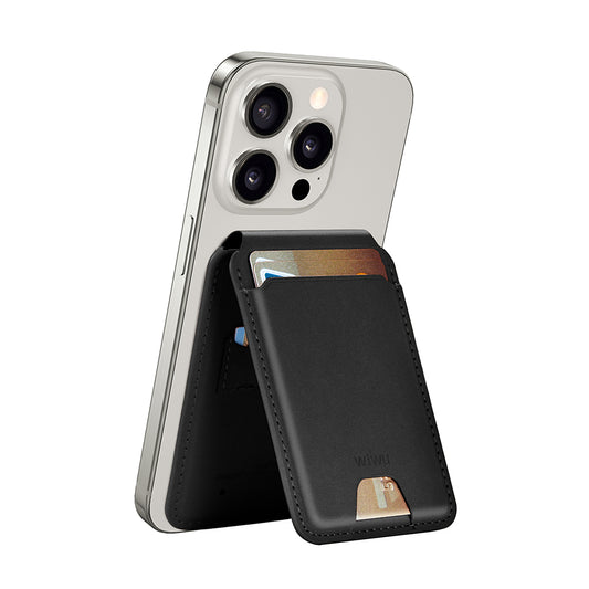 Wiwu MW-005 Magnetik Standlı Kartlık Qi Kablosuz Şarj Uyumlu FindMy Özellikli Mag Wallet