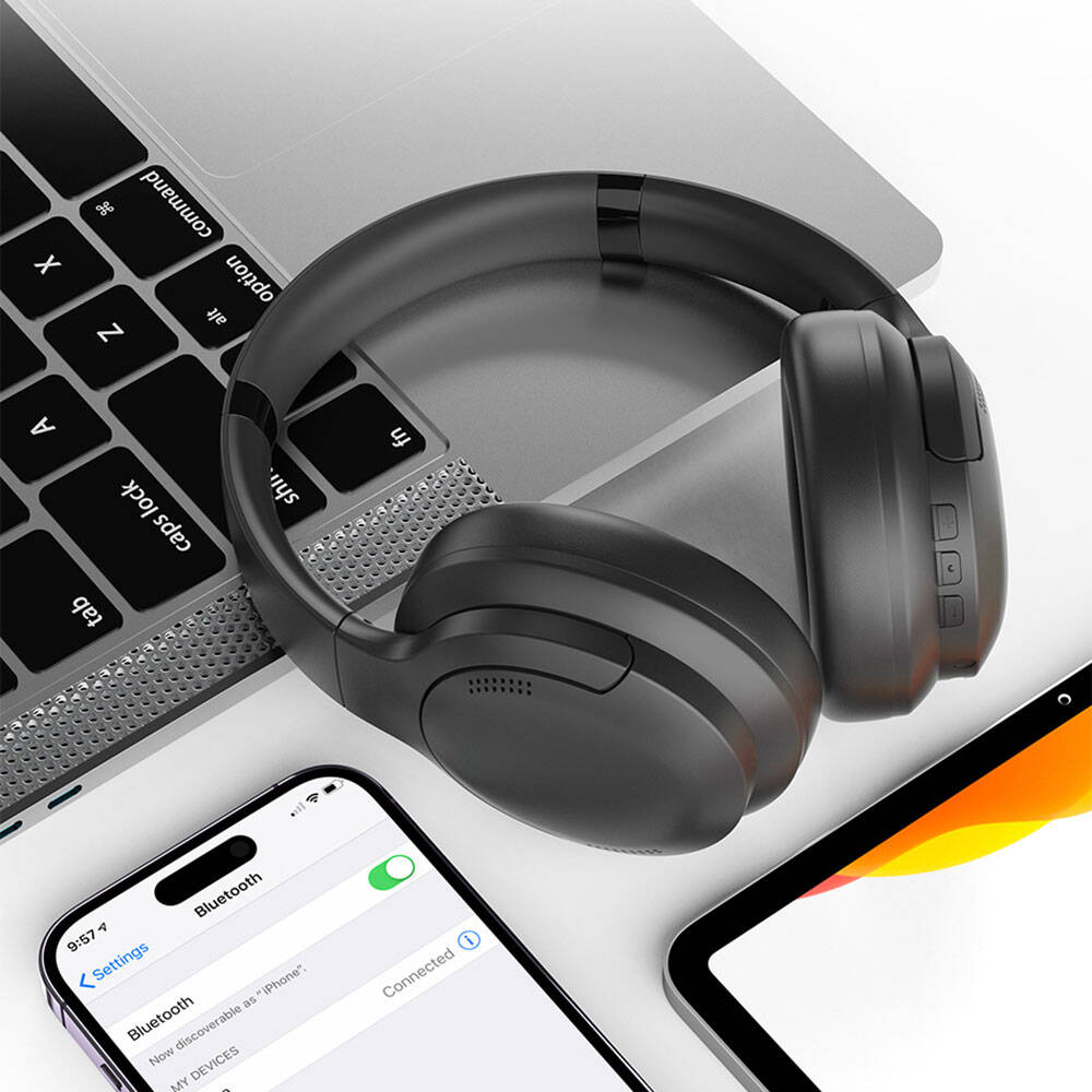 Wiwu TD-02 Sound Cool Serisi Katlanabilir Kulak Üstü Bluetooth Kulaklık Krem
