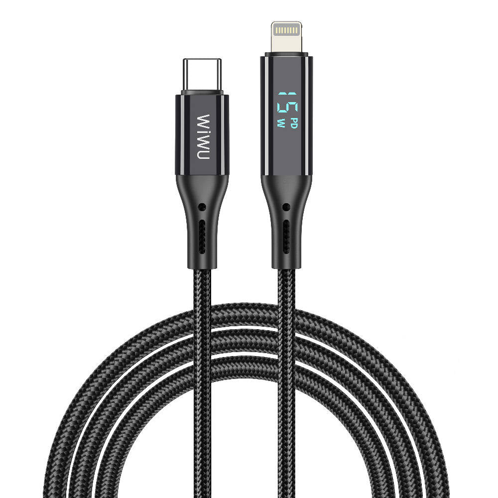 Wiwu Wi-C020 Thor Serisi 30W Hızlı Şarj Özellikli Type-C to Lightning Kablo 1.2M Gri