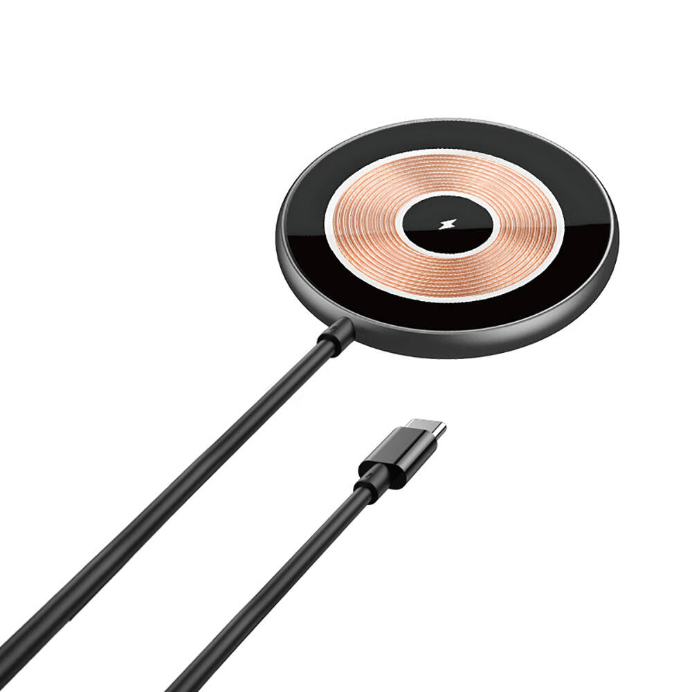 Wiwu Wi-W007 15W Hızlı Şarj Özellikli M-safe PD Wireless Şarj Aleti Gri