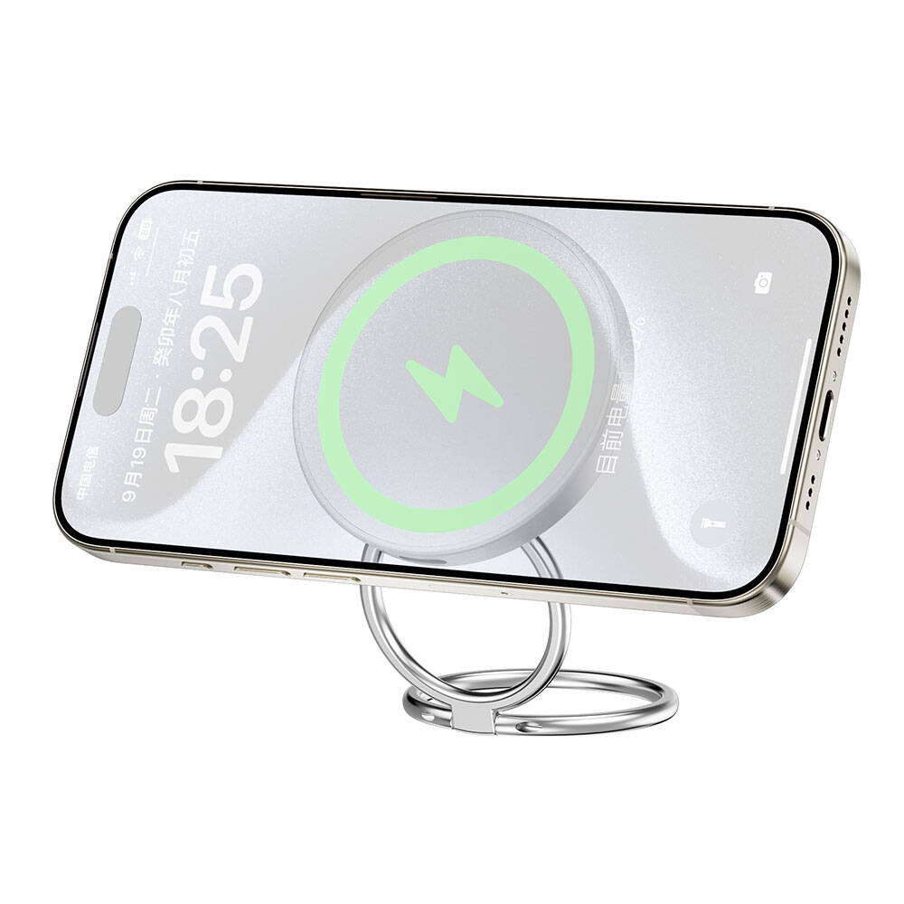 Wiwu Wi-W027 Standlı Hızlı ve M-safe Şarj Özellikli Kablosuz Şarj Aleti 15W Beyaz