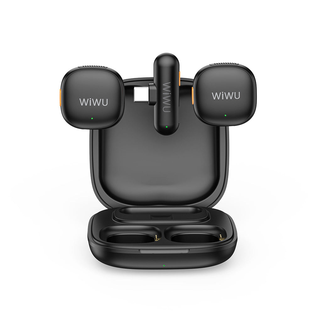 Wiwu Wi-WM006 2in1 Type-C Portlu Yapay Zeka Destekli ANC Özellikli Kablosuz Yaka Mikrofonu