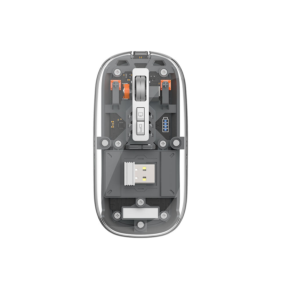 Wiwu WM105 Crystal RGB Led Işıklandırmalı Şeffaf Tasarım Mouse Mavi