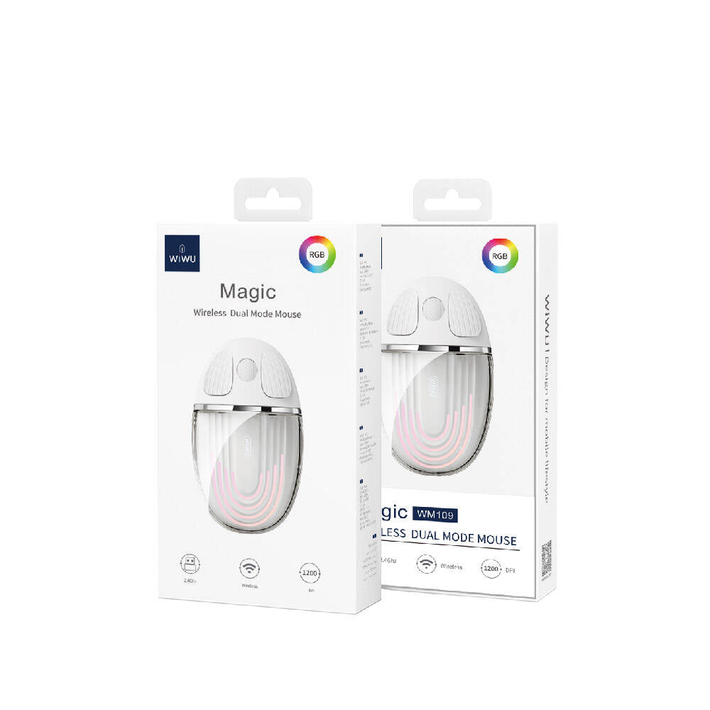 Wiwu WM109 Magic Wimice Serisi Şeffaf Tasarımlı Kablosuz Mouse 1200 DPI Pembe