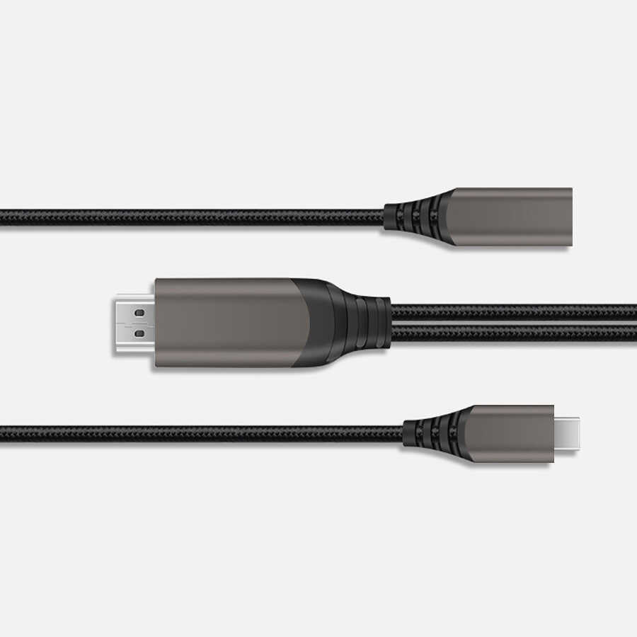 Wiwu X10 Type-C to HDMI Kablo Gri