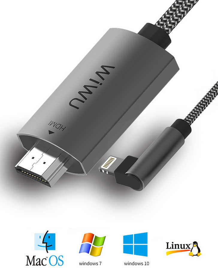 Wiwu X7 iPhone Phone To TV HDMI Kablo Gri