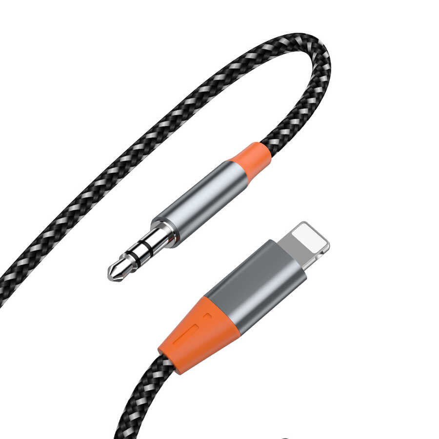 Wiwu YP06 Lightning To 3.5mm Aux Audio Ses Kablosu 1.2M Gri