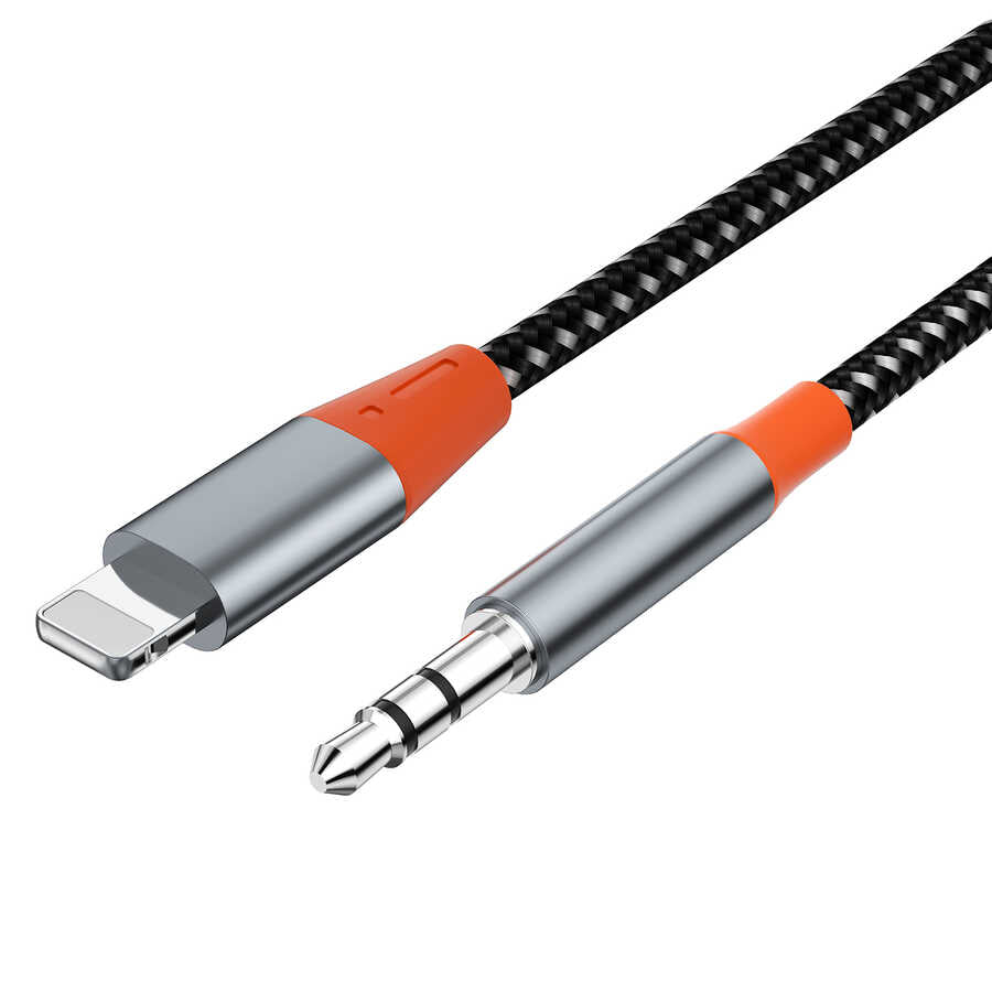 Wiwu YP06 Lightning To 3.5mm Aux Audio Ses Kablosu 1.2M Gri