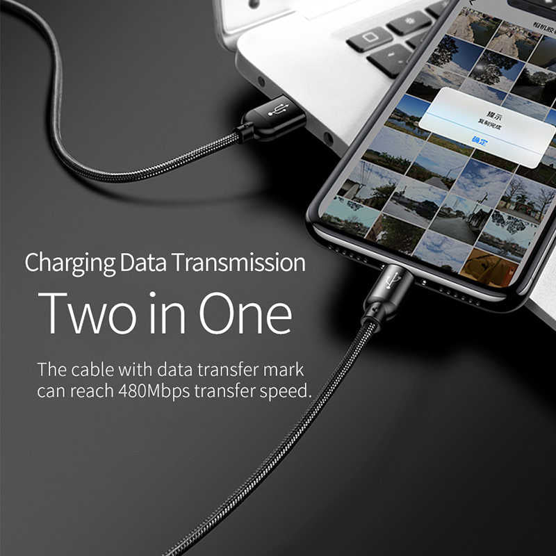 Wiwu YZ100 Dual Lightning + Micro Usb Kablo Siyah
