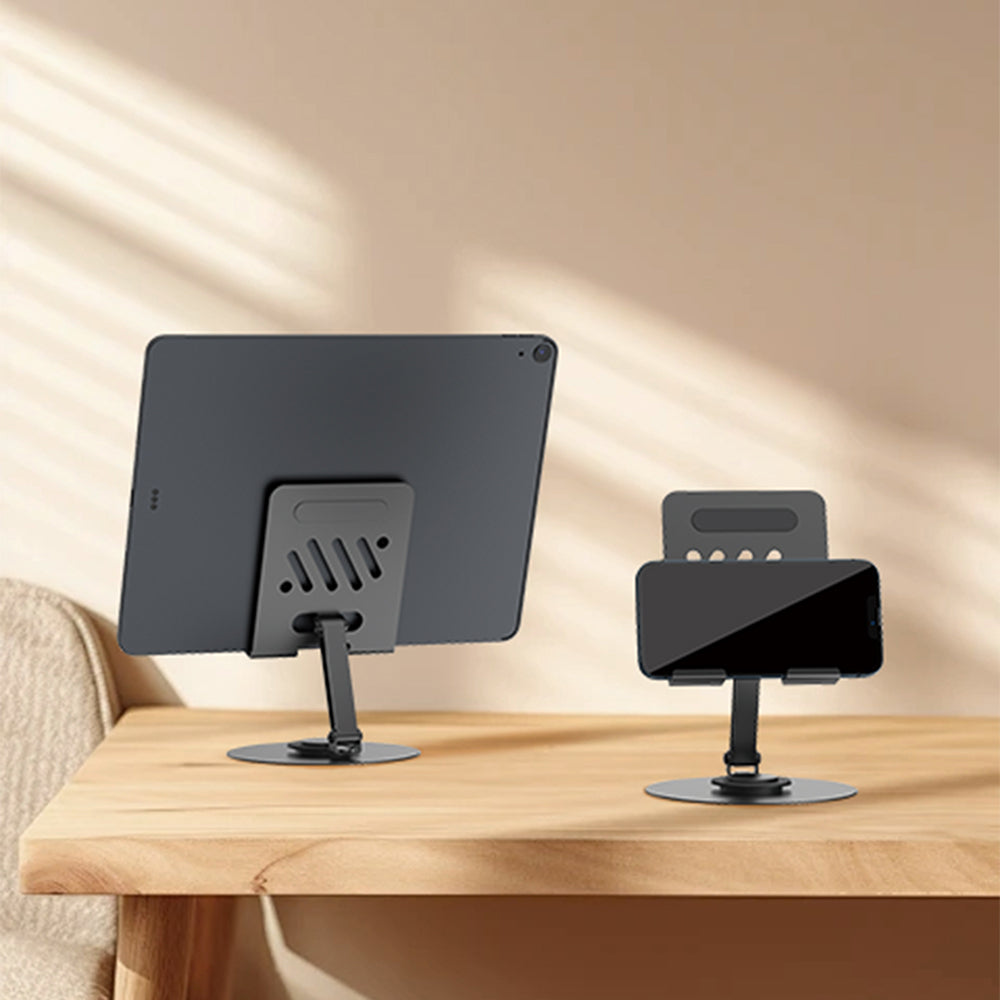 Wiwu ZM-013 Taşınabilir Katlanabilir 360° Dönebilen Metal Telefon ve Tablet Standı Gri