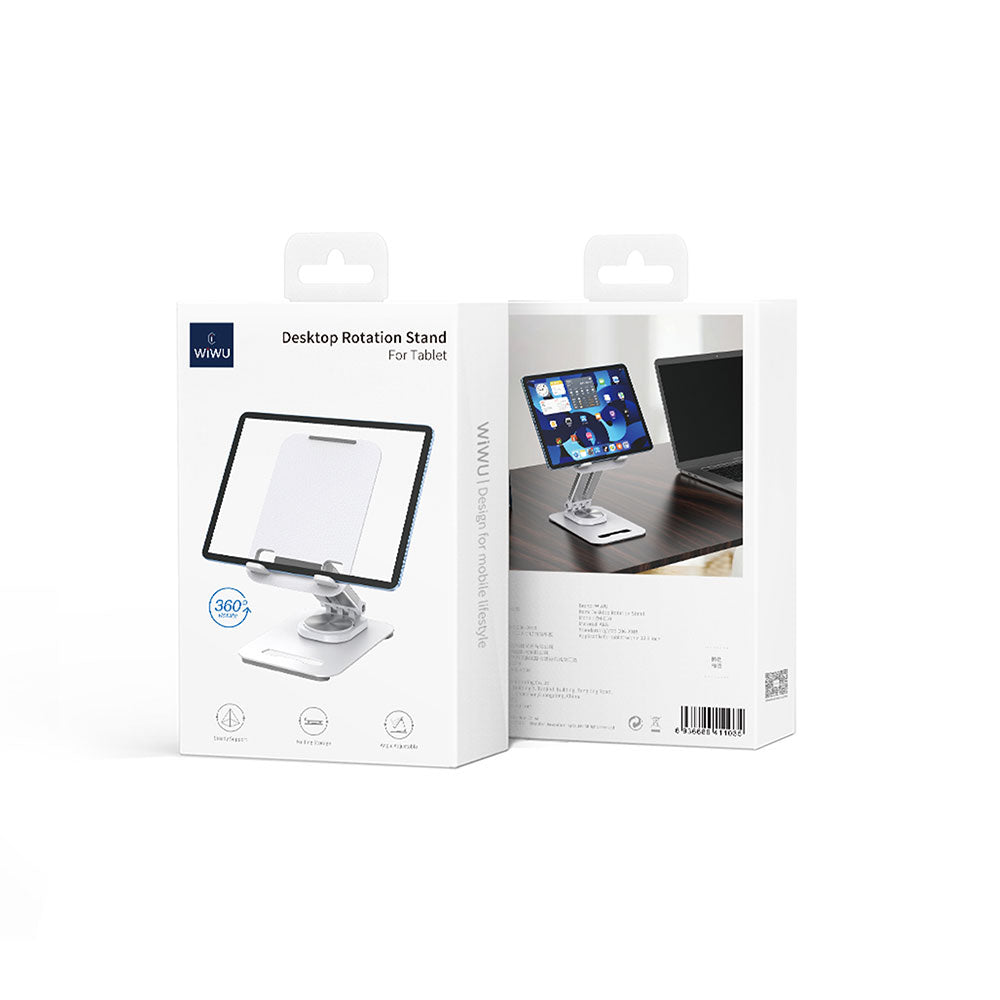 Wiwu ZM010 Taşınabilir Katlanabilir 360 Dönebilen Metal Telefon ve Tablet Standı Beyaz