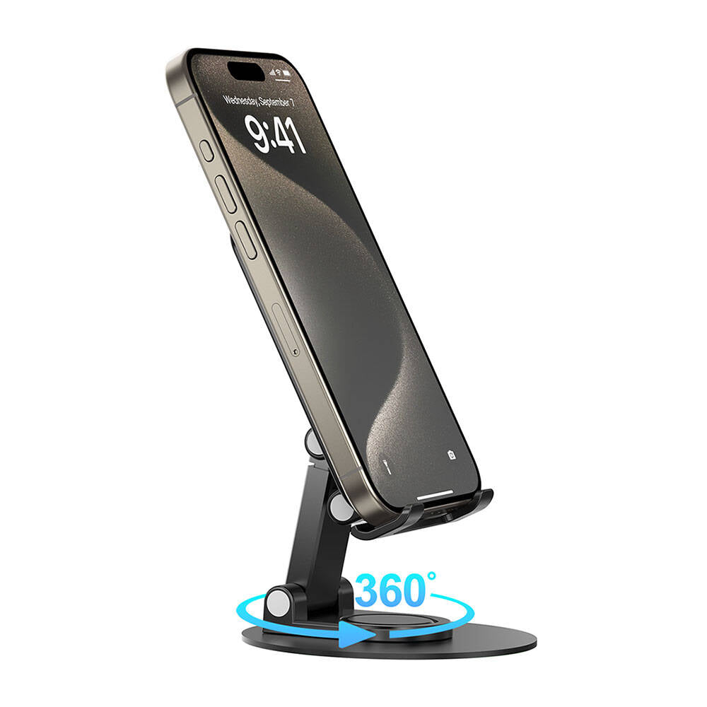 Wiwu ZM011 Taşınabilir Katlanabilir 360 Dönebilen Metal Telefon ve Tablet Standı Siyah