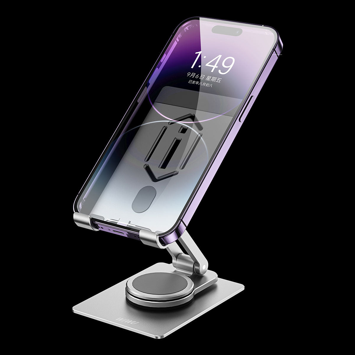 Wiwu ZM107 Taşınabilir Katlanabilir 360 Dönebilen Metal Telefon ve Tablet Standı Gümüş