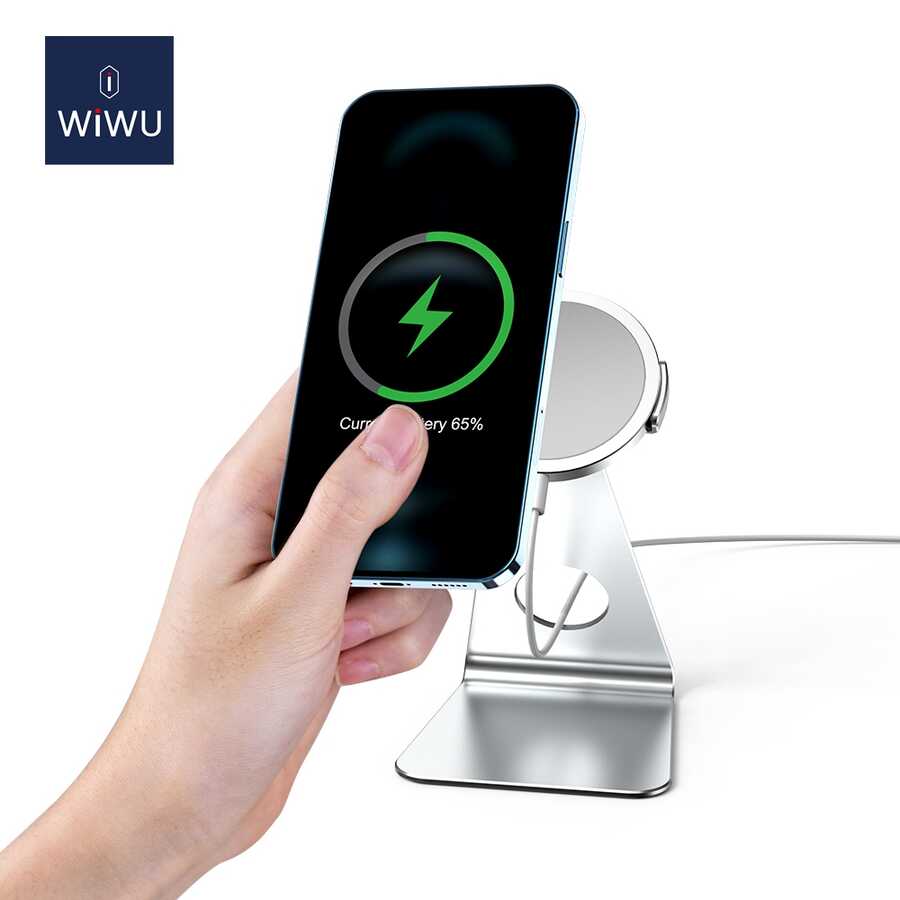 Wiwu ZM303 M-safe Şarj Standı Gümüş