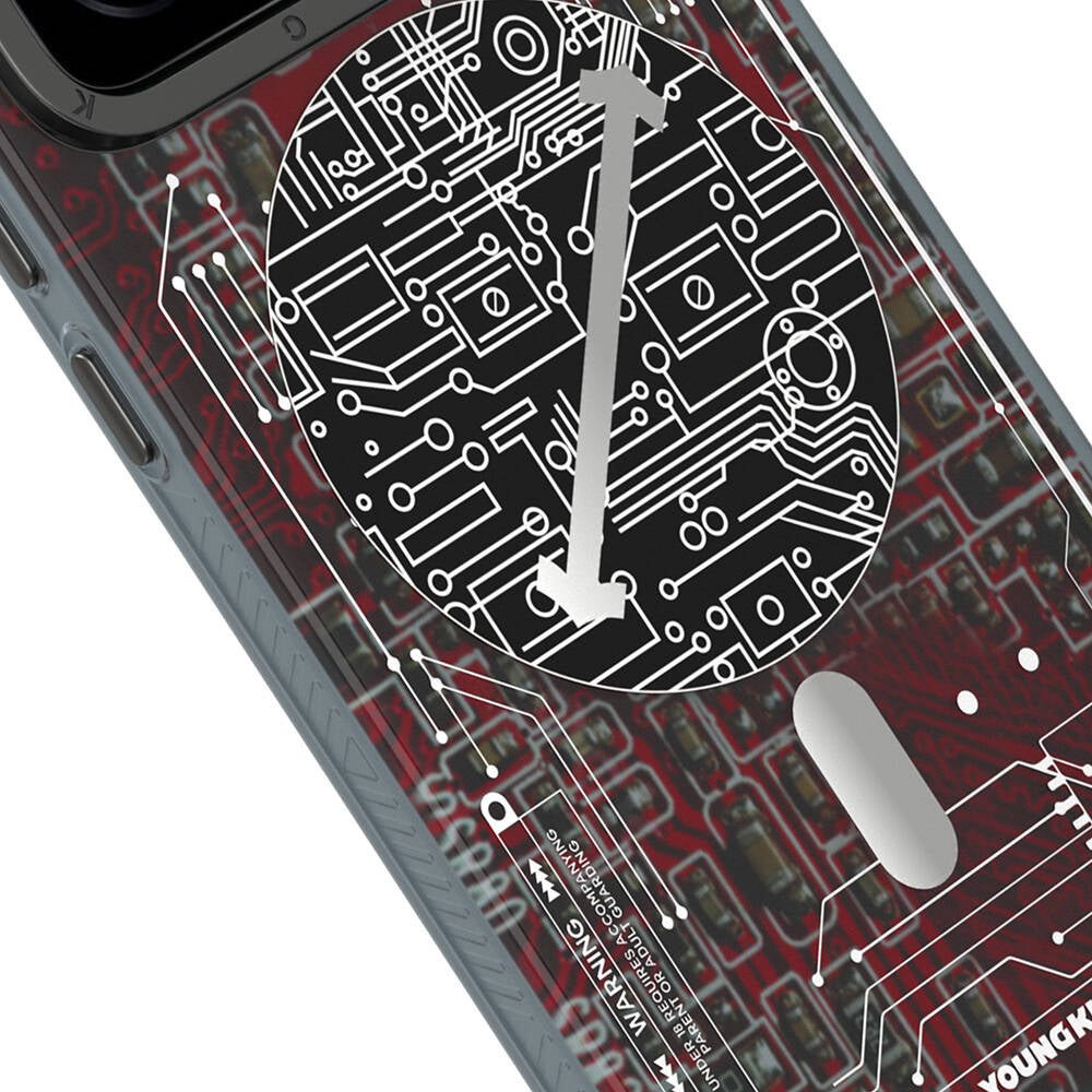 Xiaomi Mi 14 Kılıf M-safe Şarj Özellikli YoungKit Technology Serisi Kapak Kırmızı