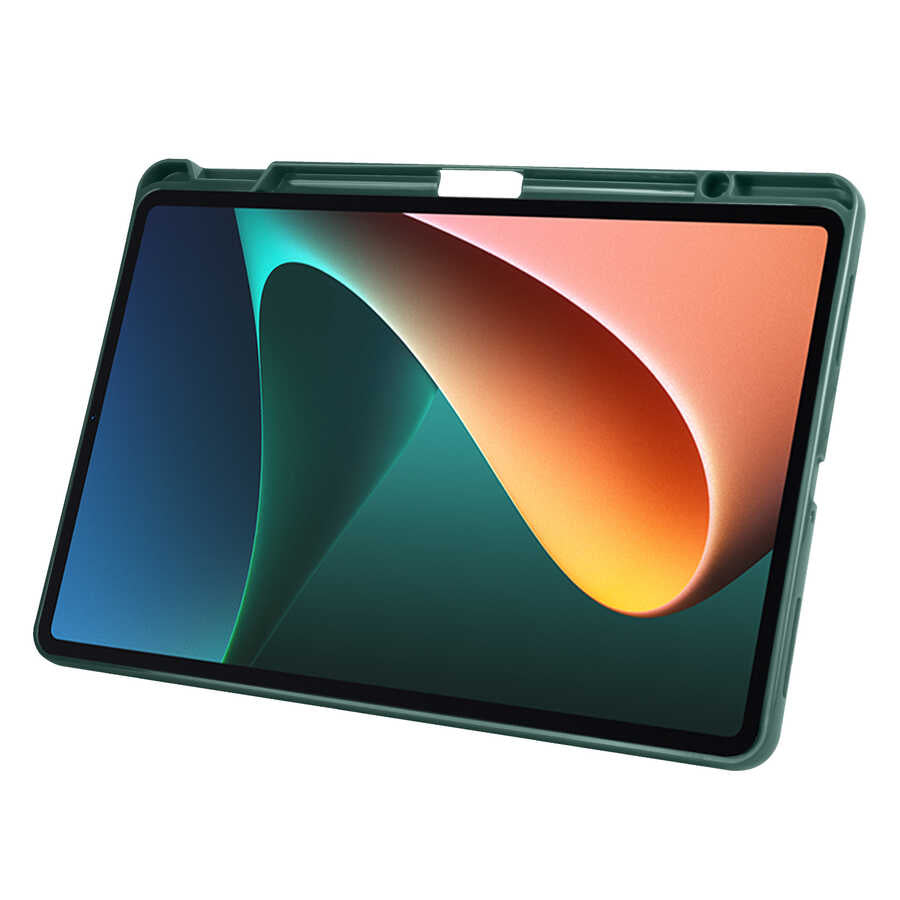 Xiaomi Mi Pad 5 Kılıf Zore Tri Folding Kalem Bölmeli Standlı Kılıf Mavi