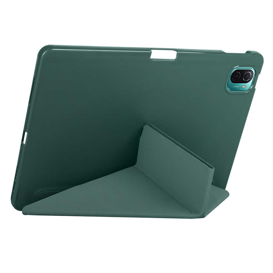 Xiaomi Mi Pad 5 Kılıf Zore Tri Folding Kalem Bölmeli Standlı Kılıf Siyah