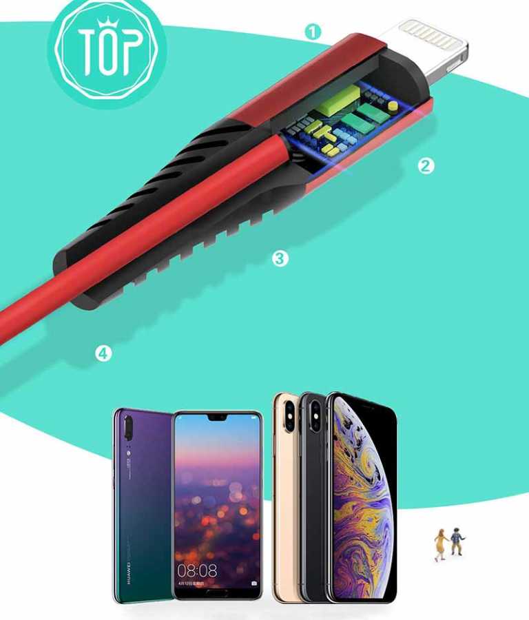 Xipin LX21 Micro Usb Kablo 1.2 M Kırmızı