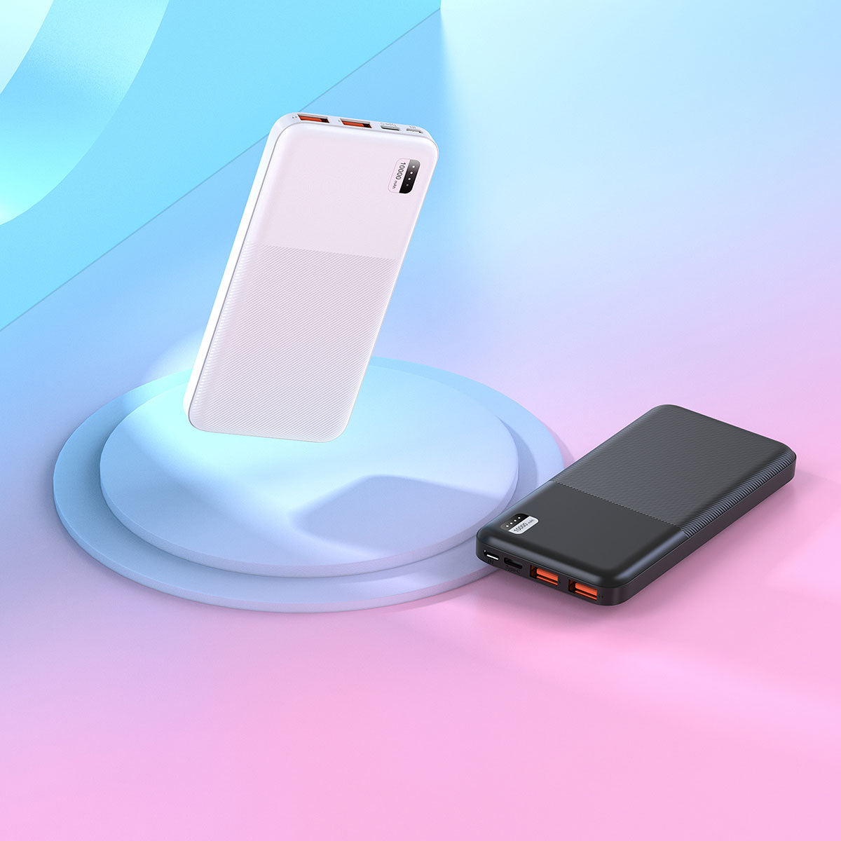 Xipin PX721 Hızlı Şarj Özellikli LED Işık Göstergeli Dual USB Taşınabilir Powerbank 10000mAh Siyah