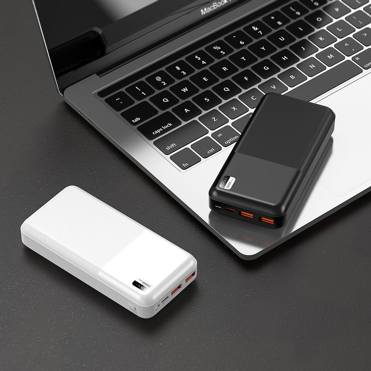 Xipin PX722 Hızlı Şarj Özellikli LED Işık Göstergeli Dual USB Taşınabilir Powerbank 20000mAh Beyaz