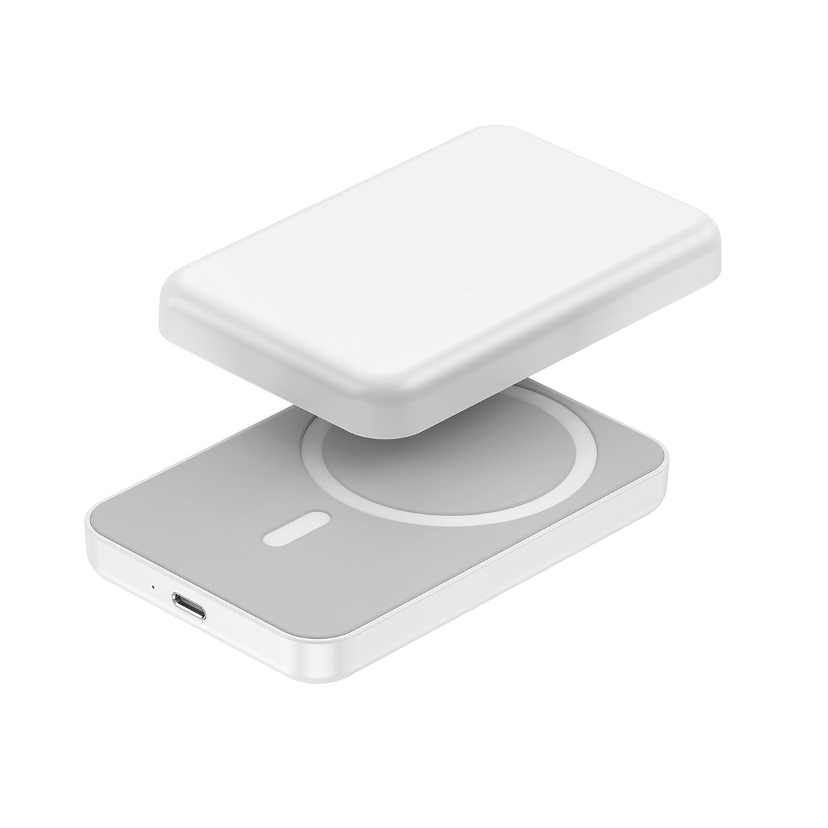 Xipin WS-T123 M-safe Wireless Şarj Özellikli Akıllı Magnetik Powerbank 5000mAh Beyaz