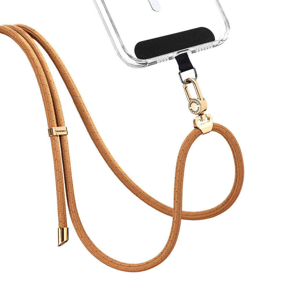 Youngkit YQ002 Yansıtıcı Şerit Desenli Cep Telefonu Boyun Askı İpi Siyah