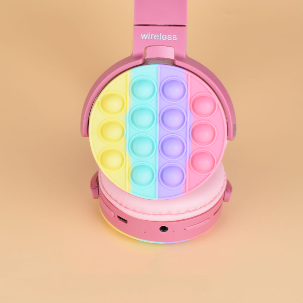 Zore CXT-950 RGB Led Işıklı Kedi Kulağı Band Tasarımı Ayarlanabilir Katlanabilir Kulak Üstü Bluetooth Kulaklık Sarı