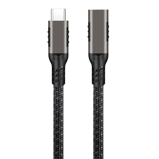 Zore Extension USB3.2 Type-C PD Uzatma Kablosu 100W 20Gbps 4K@60Hz 1 Metre Siyah