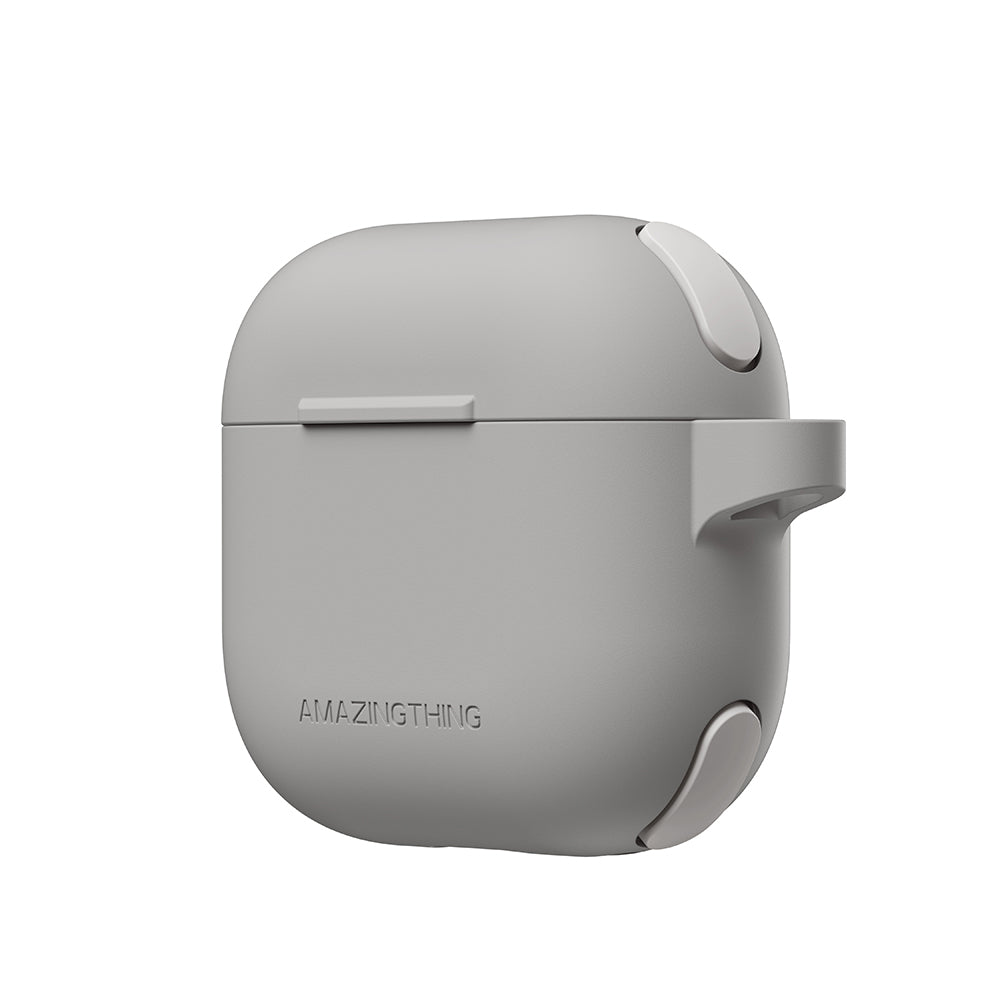 Apple Airpods 4 Amazingthing Airbag Köşe Tasarımlı Omni Serisi Silikon Kapak Gri