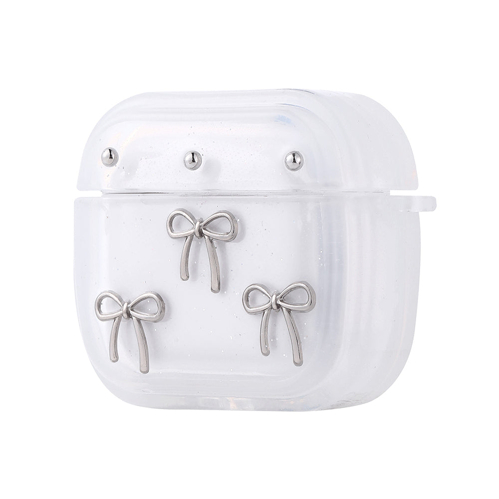 Apple Airpods 4 Zore Airbag 44 Airbag Tasarımlı Simli Şeffaf Kutup Kılıf