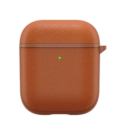 Apple Airpods Kılıf Wiwu Calfskin Kılıf Kahverengi
