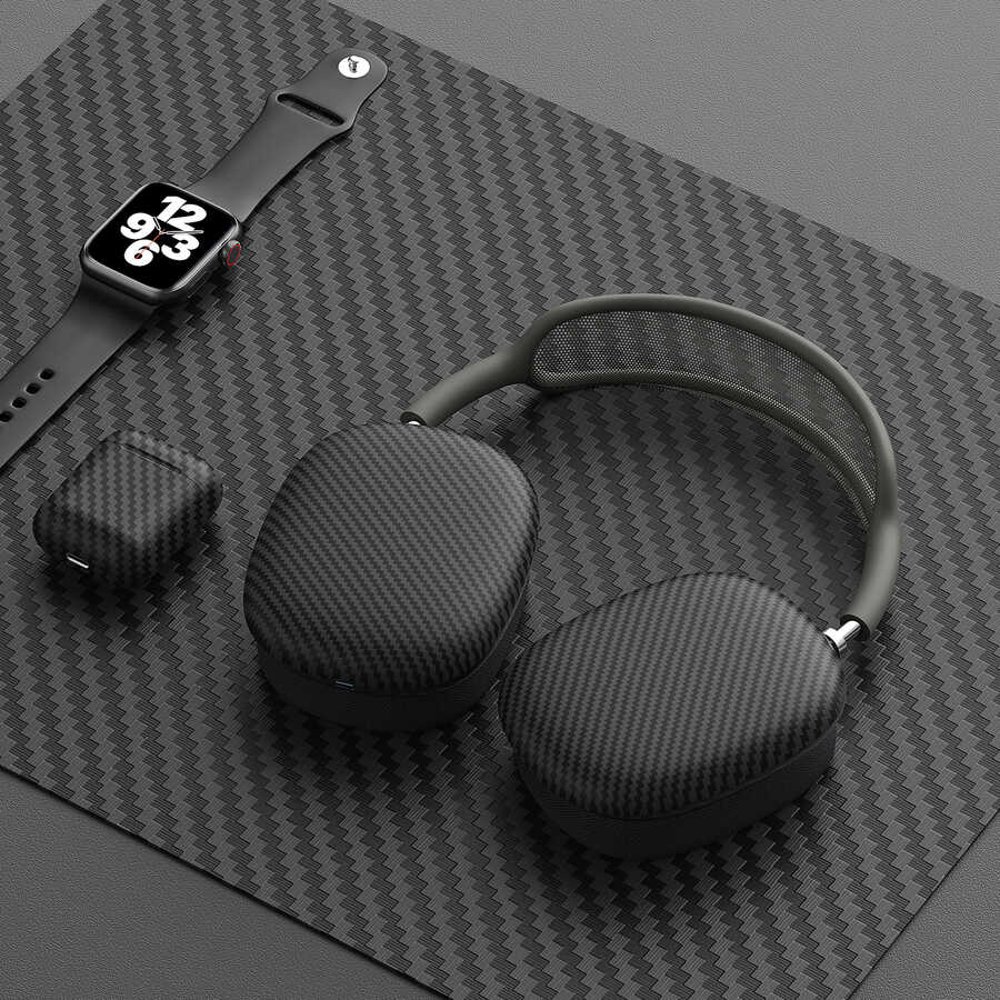 Apple Airpods Max Wiwu Armor Kevlar Koruyucu Kılıf Siyah