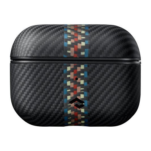 Apple Airpods Pro 2 Kılıf M-safe Şarj Özellikli 600D Aramid Fiber Pitaka Orchestra Serisi Rhapsody Kılıf Siyah-Mavi