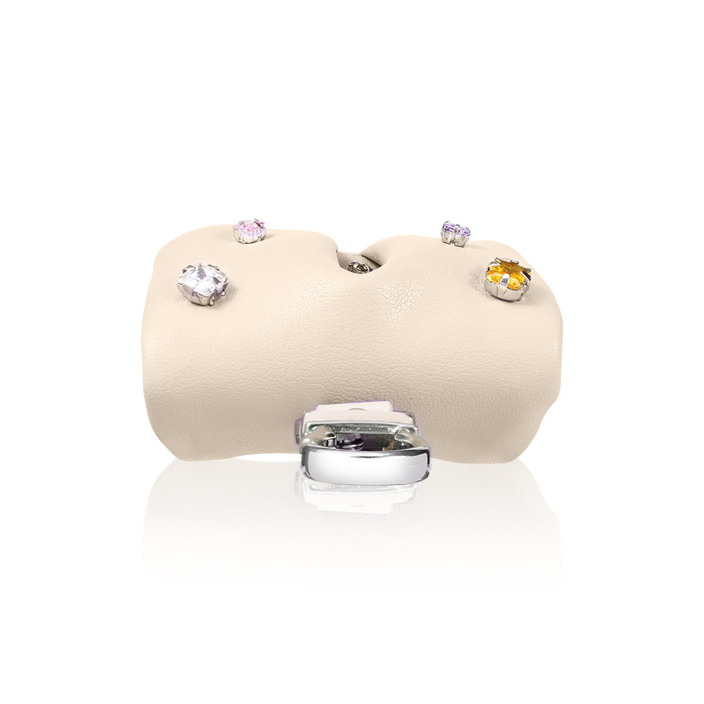 Apple Airpods Pro 2 Kılıf PU Deri Çanta Tasarımlı Taşlı Pynana Sugar Cube Serisi Kapak Pembe