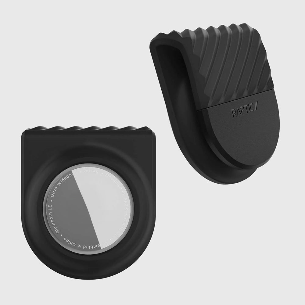 Apple Airtag Raptic Anchor Serisi Klipsli Airtag Kılıfı Siyah