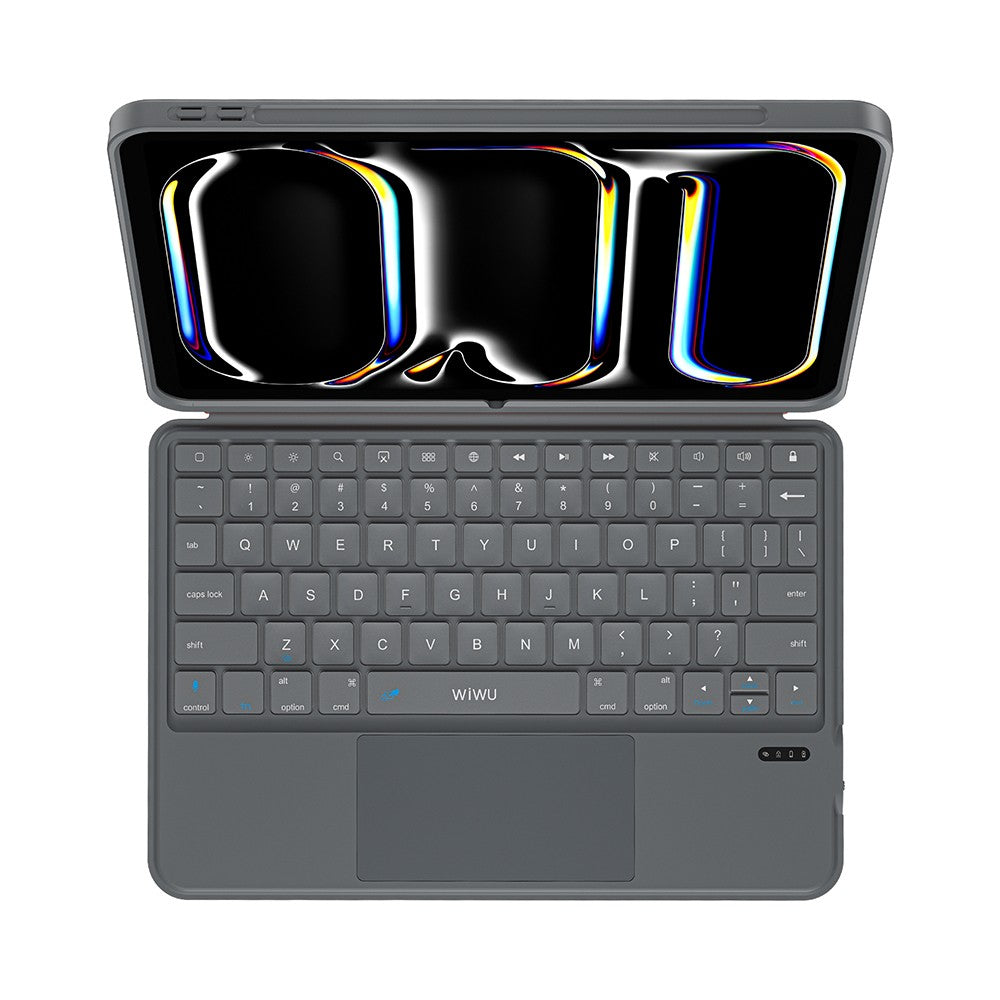 Apple iPad 10.9 2022 (10.Nesil) Wiwu MK-005 Combo 3in1 Kalem Bölmeli Klavyeli Standlı Kılıf