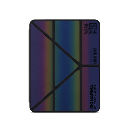 Apple iPad Air 11 2024 Kılıf SkinArma Holografik Tasarımlı Arkası Şeffaf Çıkarılabilir Magnetik Kira Kobai Kılıf Colorful