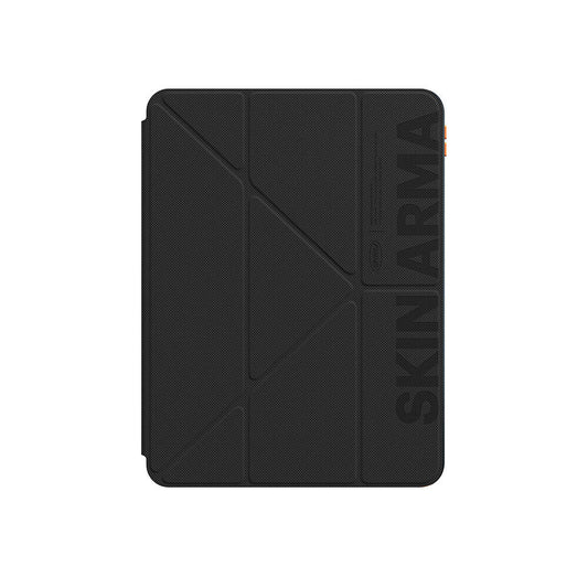 Apple iPad Air 11 2024 Kılıf SkinArma Kabartma Baskı Tasarımlı 360 Tam Koruma Arkası Şeffaf Standlı Gamma Kılıf Mavi Açık