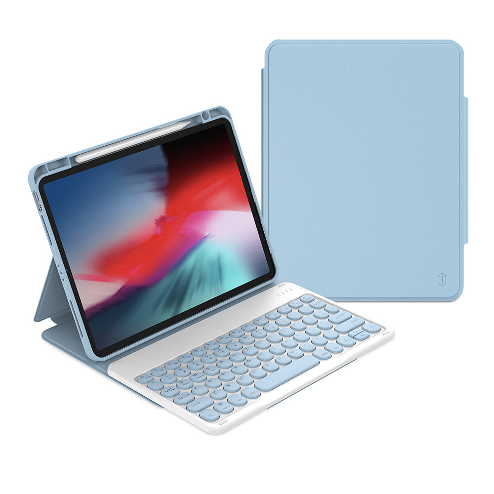 Apple iPad Air 11 2024 Wiwu Protective Gizli Kalem Bölmeli Klavyeli Kılıf Mavi