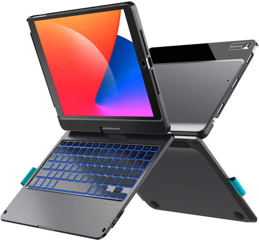 Apple iPad Air 11 2024 Wiwu Waltz Rotating Keyboard Kablosuz Dönebilen Klavye Siyah