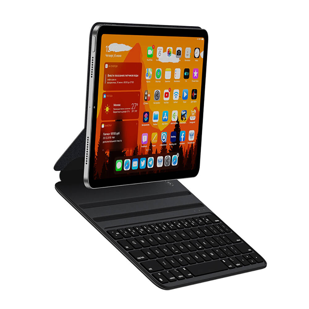 Apple iPad Air 11 2025 M3 Wiwu F16 Klavyeli Standlı Magnetik Kılıf Siyah