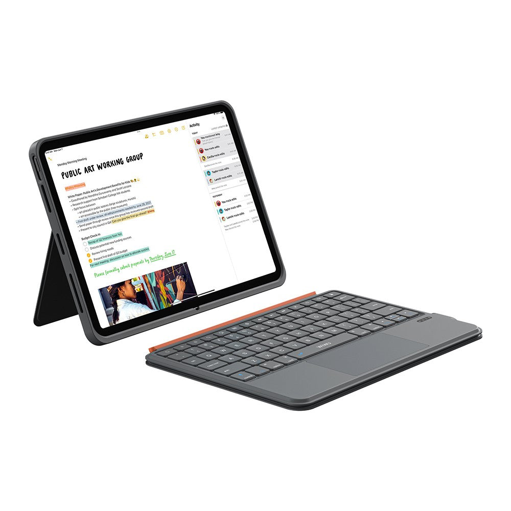 Apple iPad Air 11 2025 M3 Wiwu MK-005 Combo 3in1 Kalem Bölmeli Klavyeli Standlı Kılıf