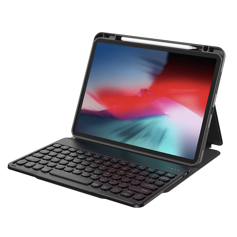 Apple iPad Air 11 2025 M3 Wiwu Protective Gizli Kalem Bölmeli Klavyeli Kılıf Mavi