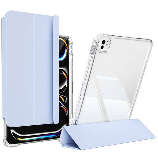 Apple iPad Pro 11 2025 M5 Kılıf Magnetik Ayrılabilen Airbagli Zore Sliding Tablet Kılıfı Mavi Açık