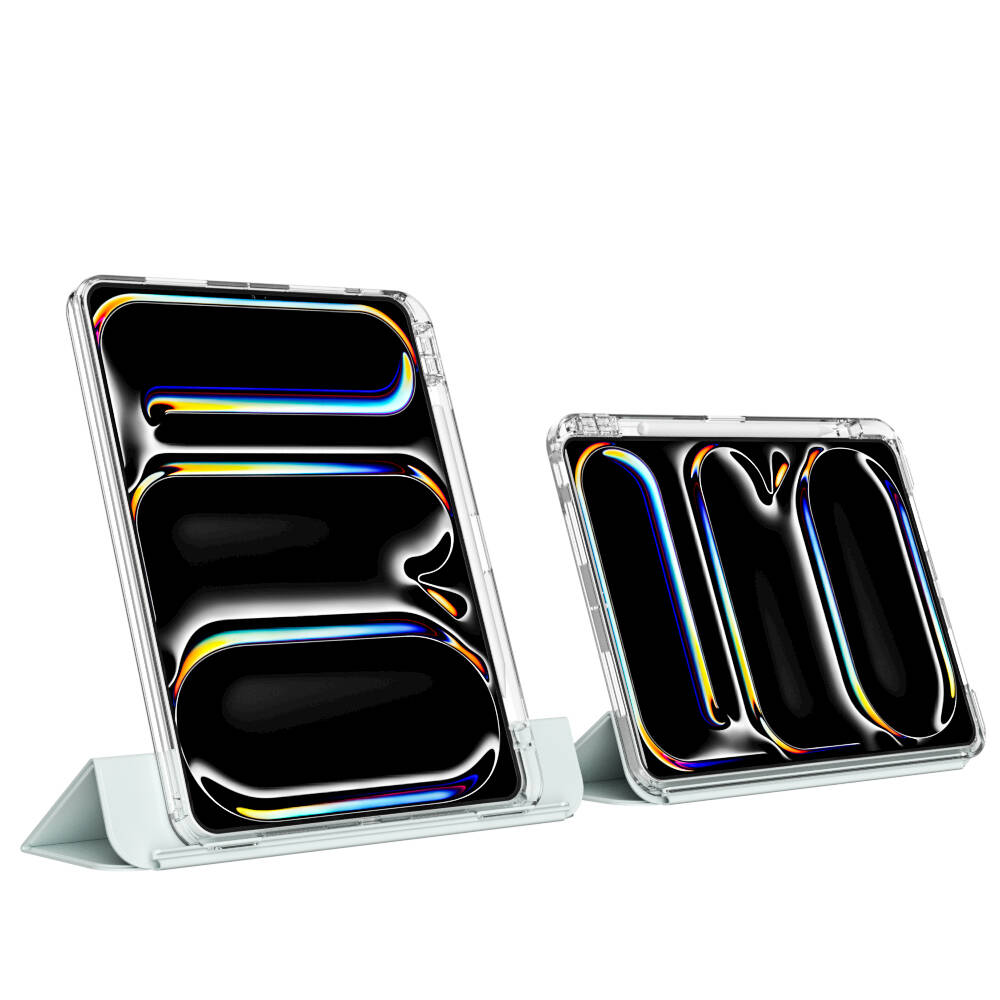 Apple iPad Pro 11 2025 M5 Kılıf Magnetik Ayrılabilen Airbagli Zore Sliding Tablet Kılıfı Pembe Açık