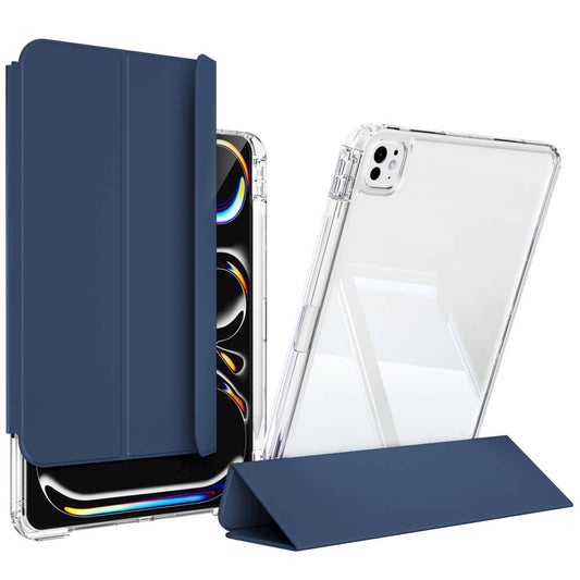 Apple iPad Pro 11 2025 M5 Kılıf Magnetik Ayrılabilen Airbagli Zore Sliding Tablet Kılıfı Lacivert