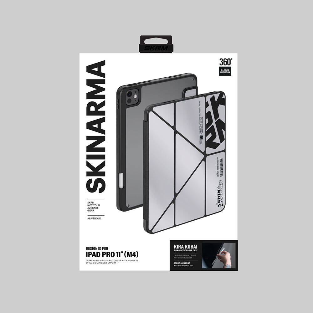 Apple iPad Pro 11 2025 M5 Kılıf SkinArma Holografik Tasarımlı Arkası Şeffaf Çıkarılabilir Magnetik Kira Kobai Kılıf Colorful