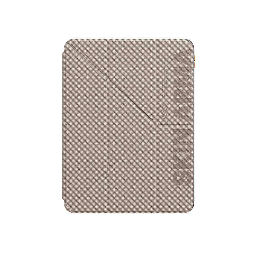 Apple iPad Pro 11 2025 M5 Kılıf SkinArma Kabartma Baskı Tasarımlı 360 Tam Koruma Arkası Şeffaf Standlı Gamma Kılıf Siyah