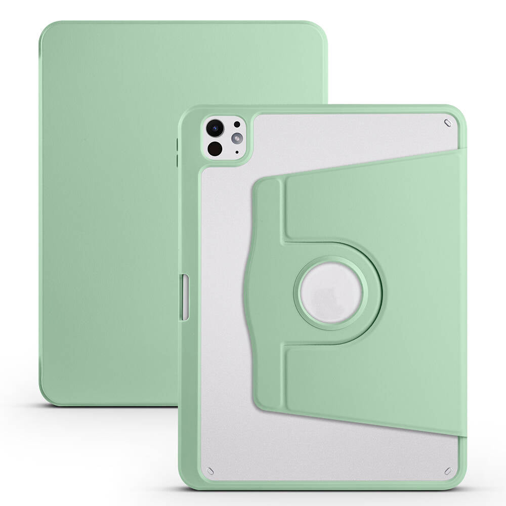 Apple iPad Pro 11 2025 M5 Kılıf Zore Termik Kalem Bölmeli Dönebilen Standlı Kılıf Açık Yeşil