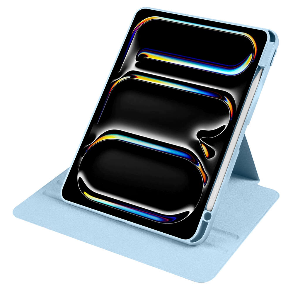 Apple iPad Pro 11 2025 M5 Kılıf Zore Termik Kalem Bölmeli Dönebilen Standlı Kılıf Lila